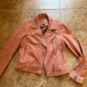 Blank NYC suede 100% leather pink jacket size small.